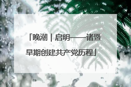 晚潮｜启明——诸暨早期创建共产党历程